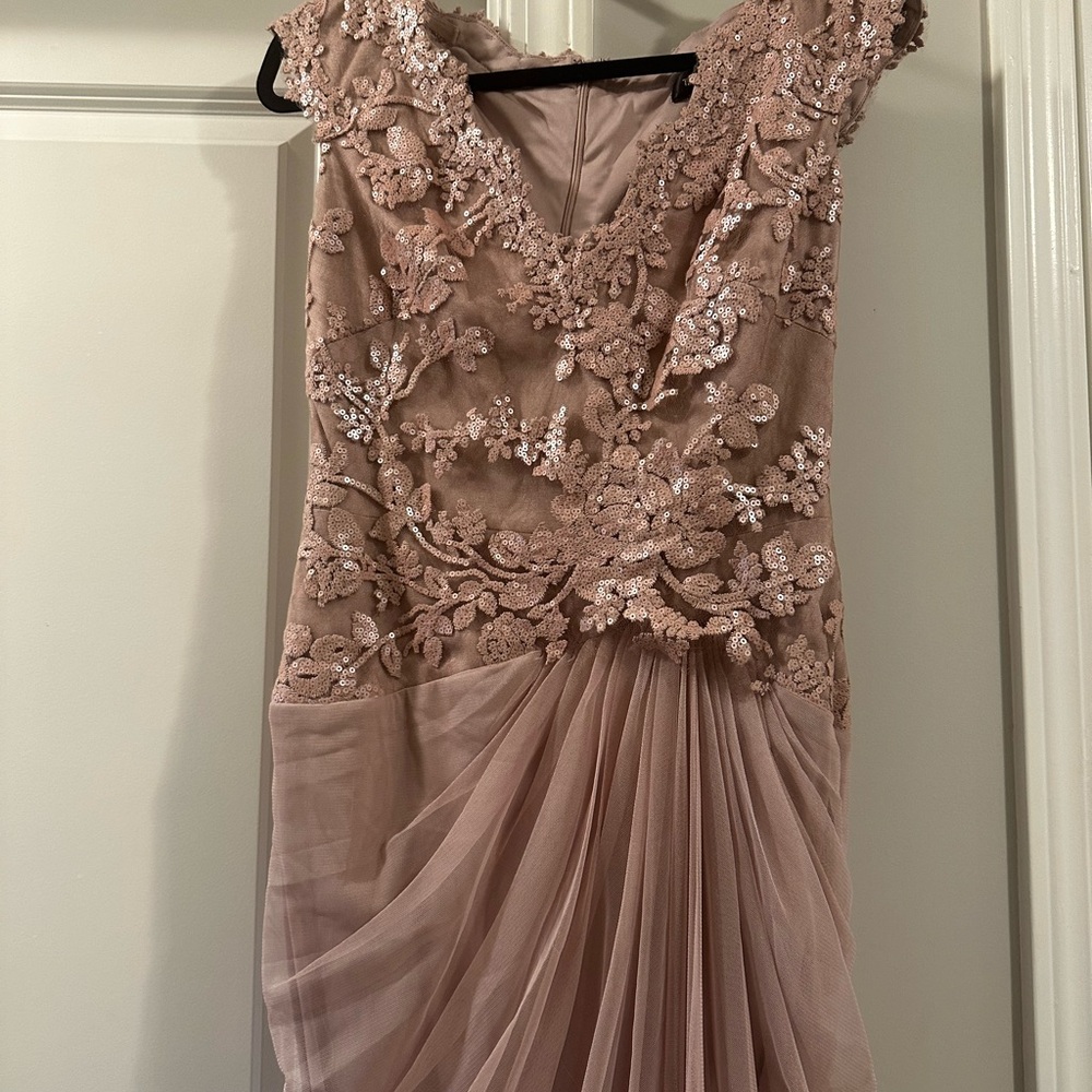 Embroidered Evening Dress in Blush